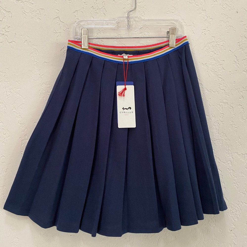 Cyrillus Navy Pleated Skirt NWT Girls 12